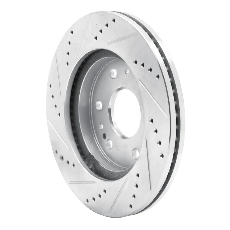 R1 05-19 Chevrolet Silverado 1500 Front Right Drilled & Slotted Silver Brake Rotor