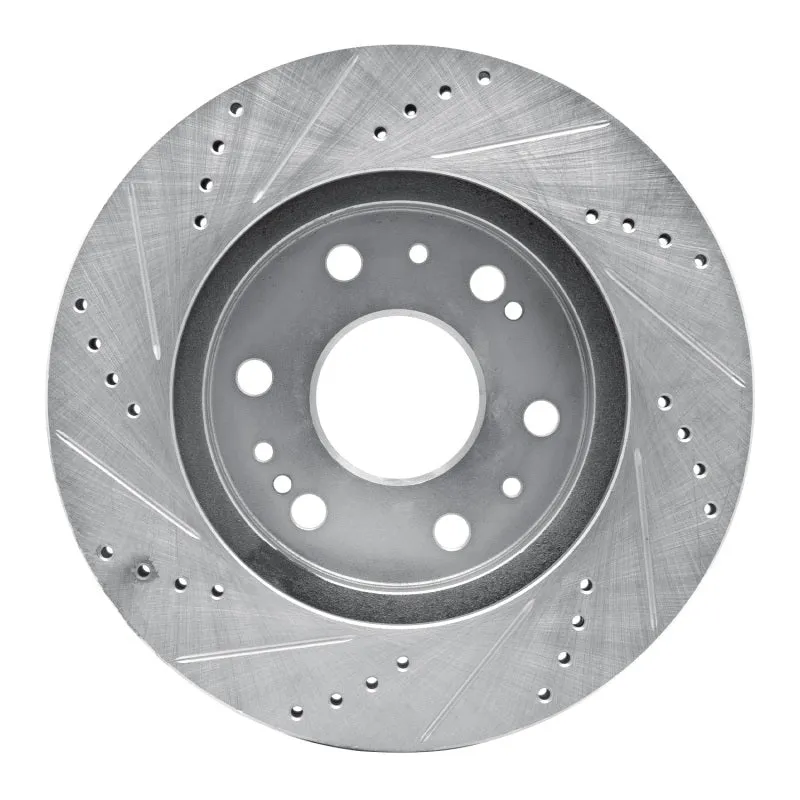 R1 05-19 Chevrolet Silverado 1500 Front Right Drilled & Slotted Silver Brake Rotor