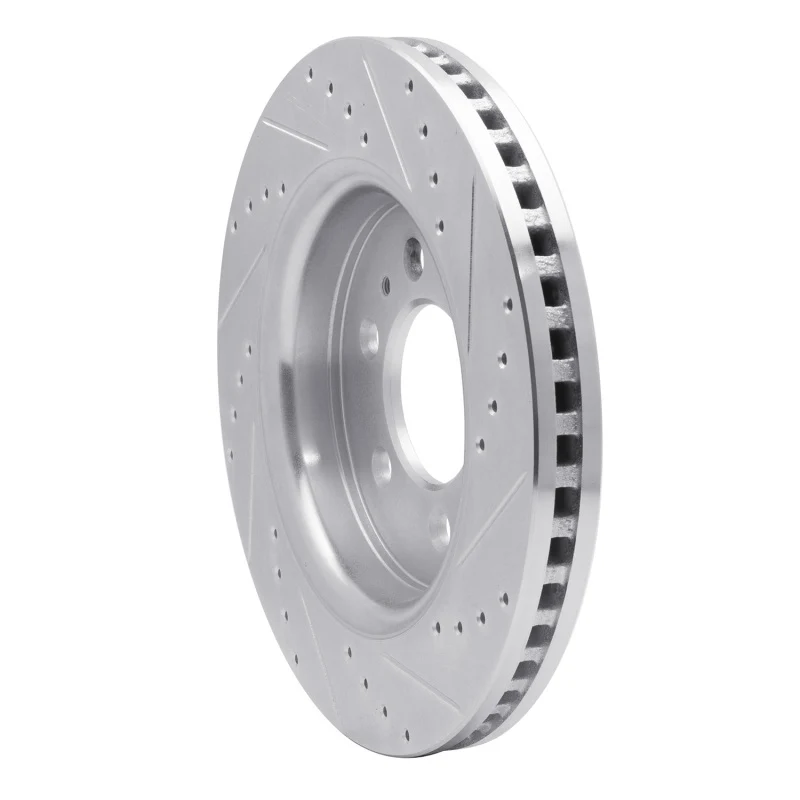 R1 07-21 Ford Expedition Front Left Drilled & Slotted Silver Brake Rotor
