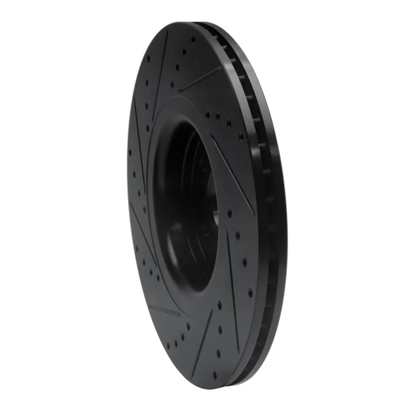 R1 14-18 Ford Focus ST Front Right Drilled & Slotted Black Brake Rotor