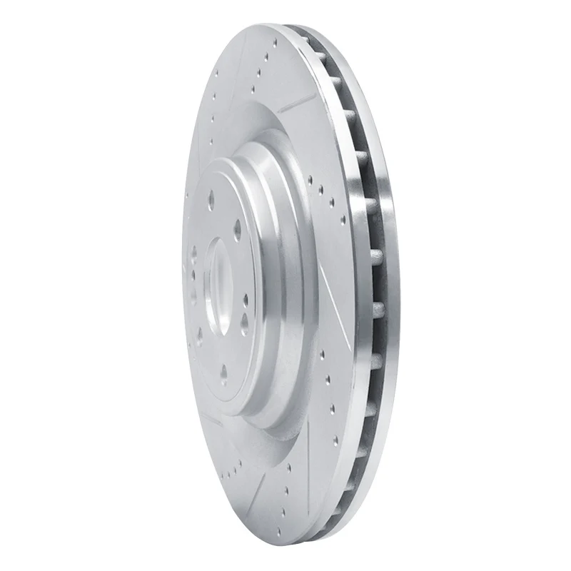 R1 14-20 Cadillac Escalade ESV Front Left Drilled & Slotted Silver Brake Rotor