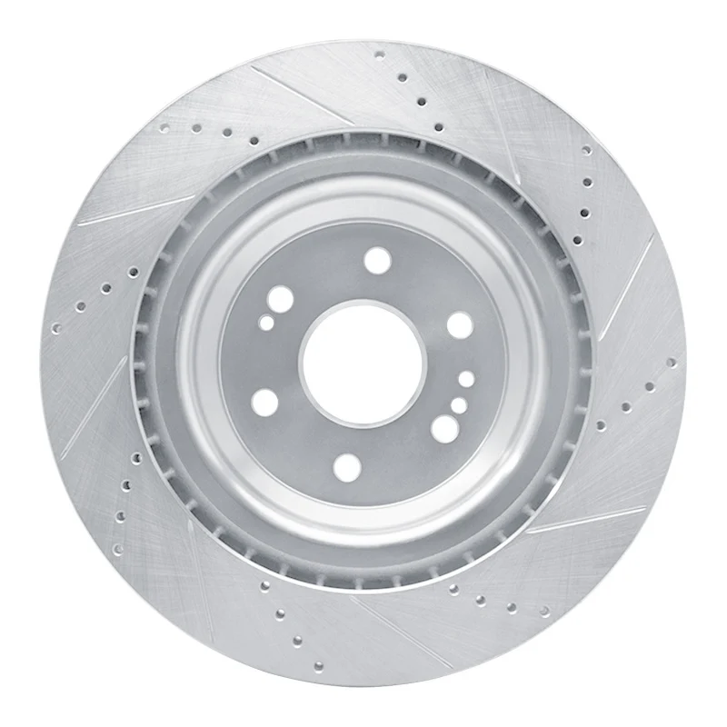 R1 14-20 Cadillac Escalade ESV Front Left Drilled & Slotted Silver Brake Rotor