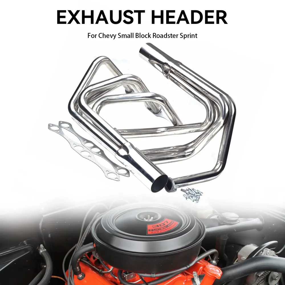 1-5/8" Manifoldmanifold i rustfritt stål passer til Chevy Small Block Roadster Sprint