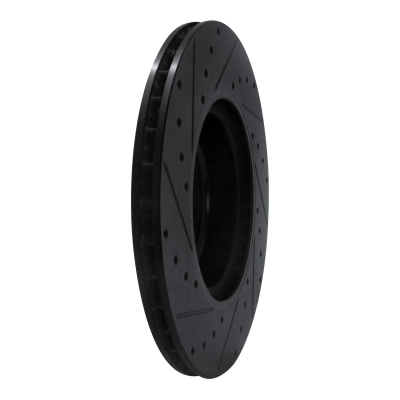 R1 16-25 BMW 430I Rear Left Drilled & Slotted Black Brake Rotor