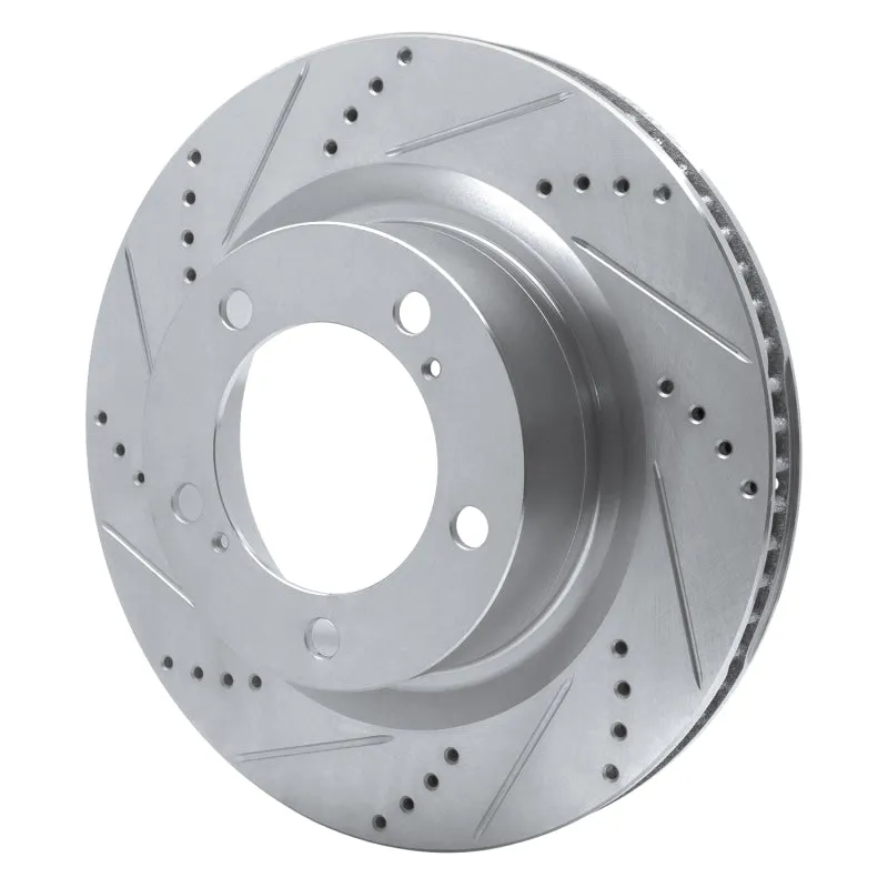 R1 17-21 Toyota Land Cruiser Front Left Drilled & Slotted Silver Brake Rotor