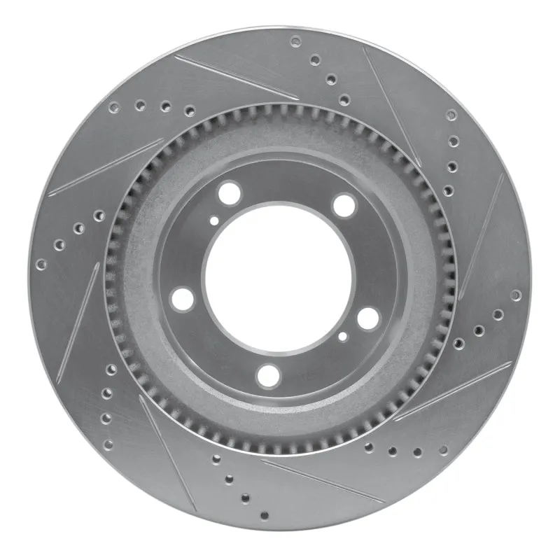 R1 17-21 Toyota Land Cruiser Front Left Drilled & Slotted Silver Brake Rotor