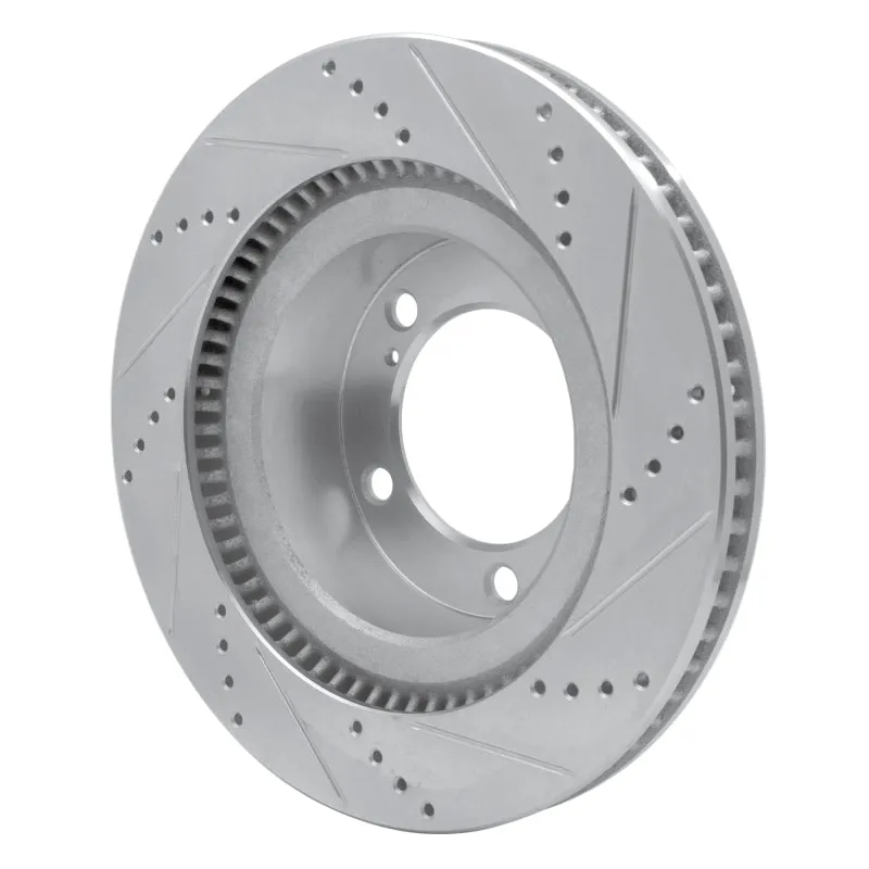 R1 17-21 Toyota Land Cruiser Front Left Drilled & Slotted Silver Brake Rotor