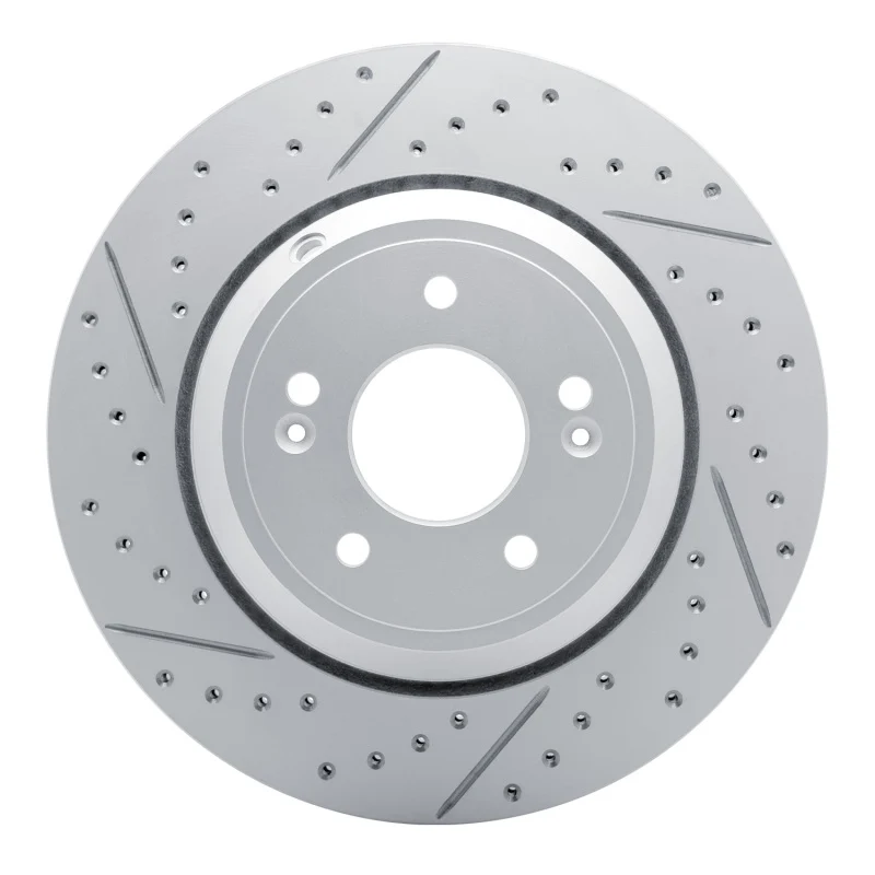 R1 18-23 Genesis G80 Rear Left Drilled & Slotted Geo-Carbon Rotor