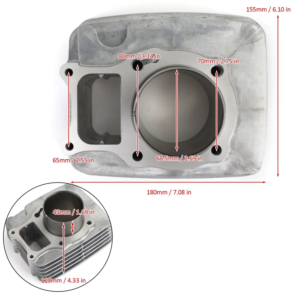 1997- 2001 Honda Recon 250 (TRX250) Cylinder Piston Gasket Top End Kit 12100-HN6-000 Generic