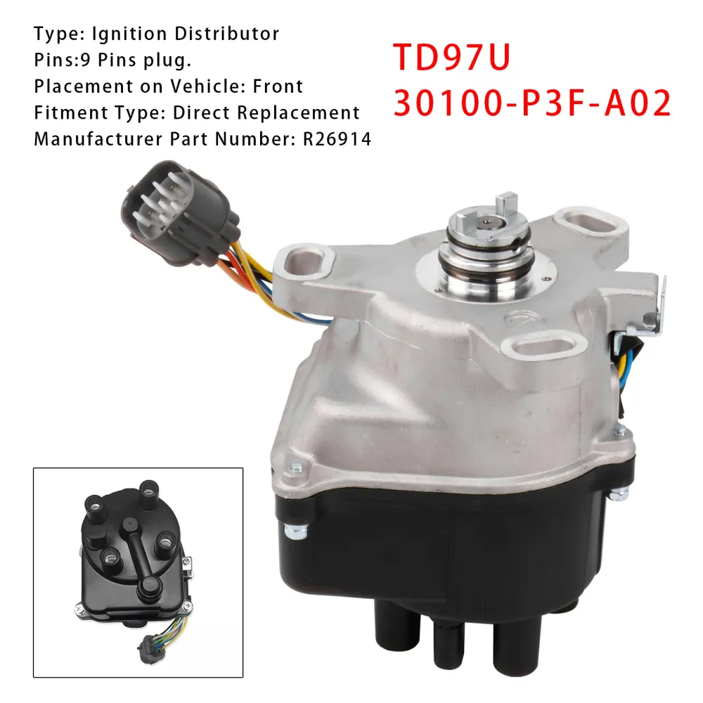 1997-1998 Honda CRV LX L4 2.0L 1972cc MFI Gas DOHC Ignition Distributør TD97U 30100-P3F-A02