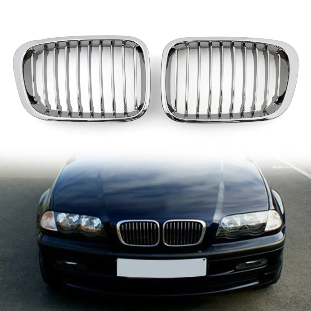 1998 1999 2000 2001 BMW E46 4 Dører 3 Series bil Front Fence Grill Grill Chrome Generic