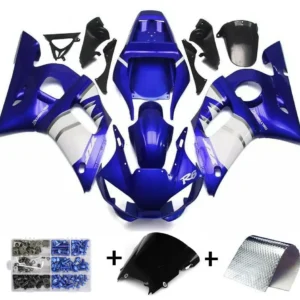 1998-2002 Yamaha YZF R6 Fairing Blue White Fairing Kit av Amotopart