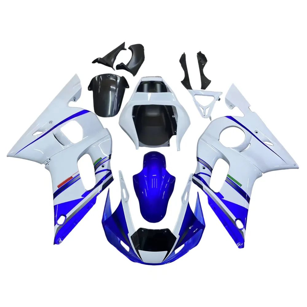 1998-2002 Yamaha YZF-R6 Hvit & Blå nr. 46 FIAT R6 Racing Amotopart-kåper Custom-kåpe