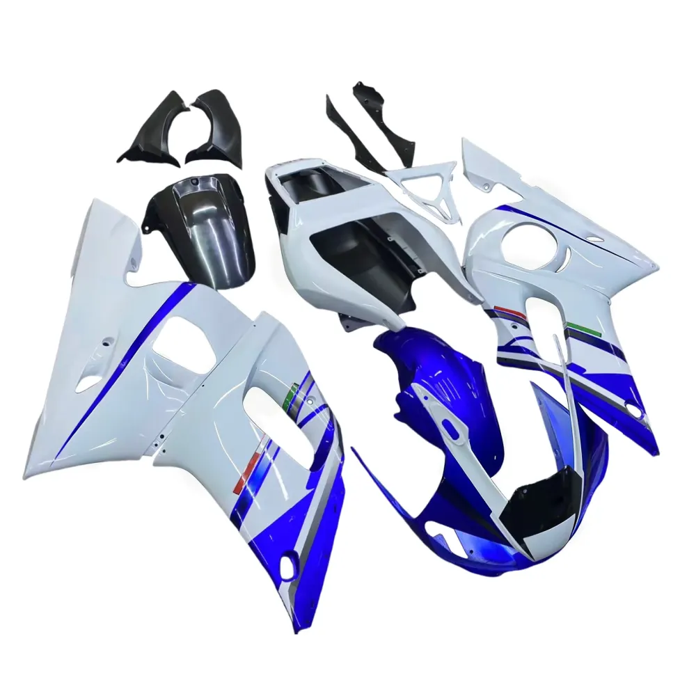 1998-2002 Yamaha YZF-R6 Hvit & Blå nr. 46 FIAT R6 Racing Amotopart-kåper Custom-kåpe