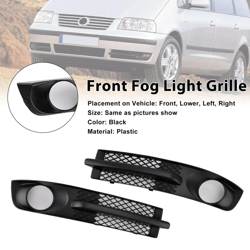 2000-2010 VW Sharan 7M Front Bumper Fog Light Grill m/ tåkelyshull