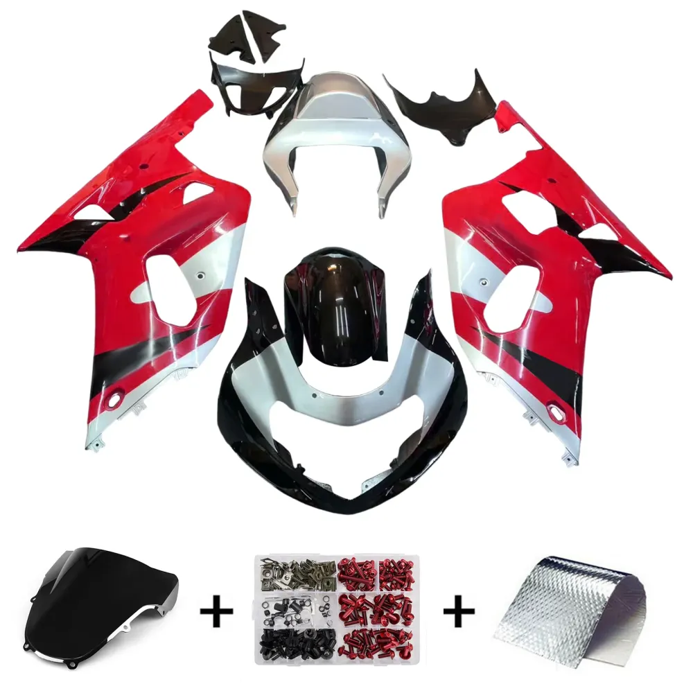 2001-2003 Suzuki GSXR 750 Fairings Red Silver Black GSXR Racing Generic