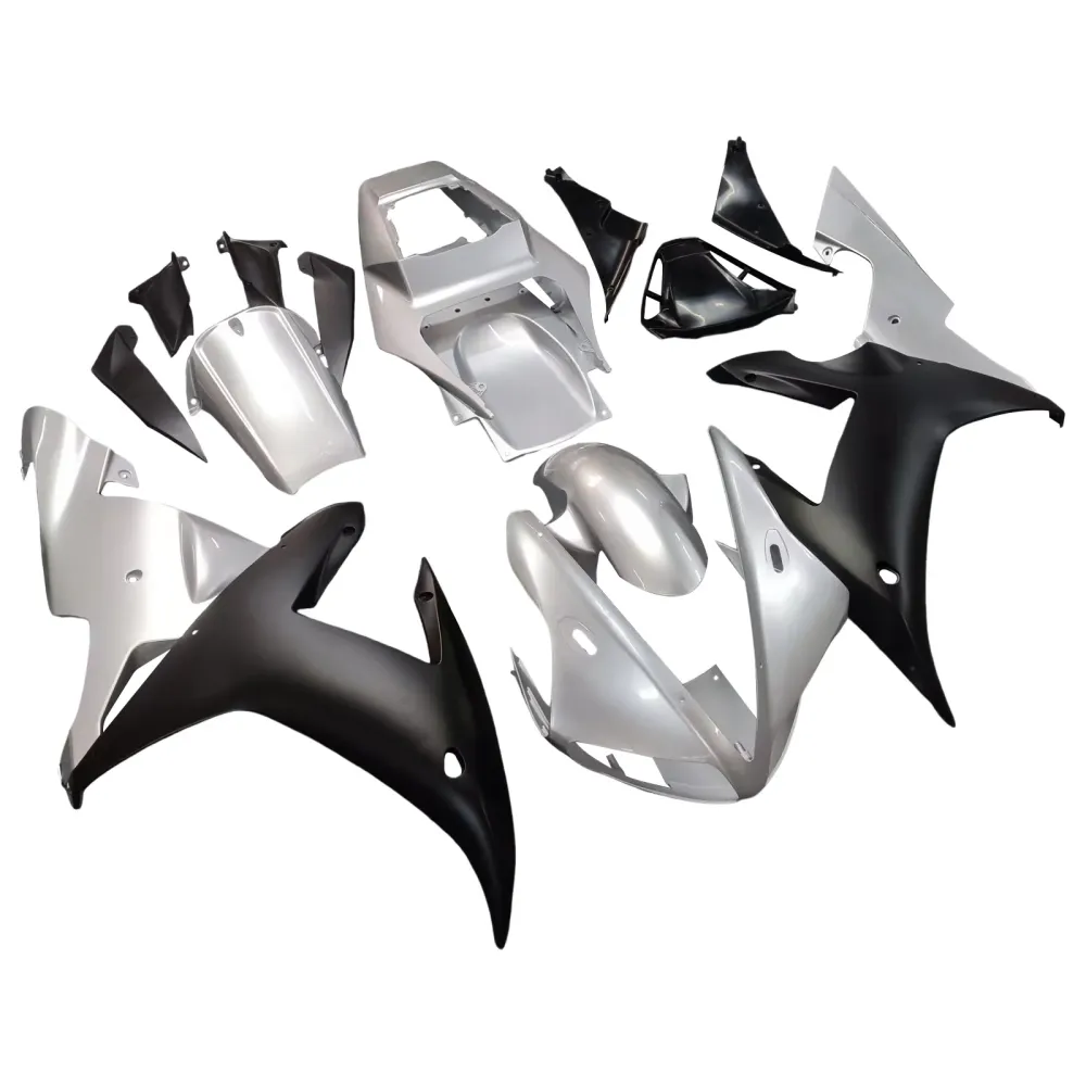 2002-2003 Yamaha YZF-R1 Silver Black Racing Fairings Generic