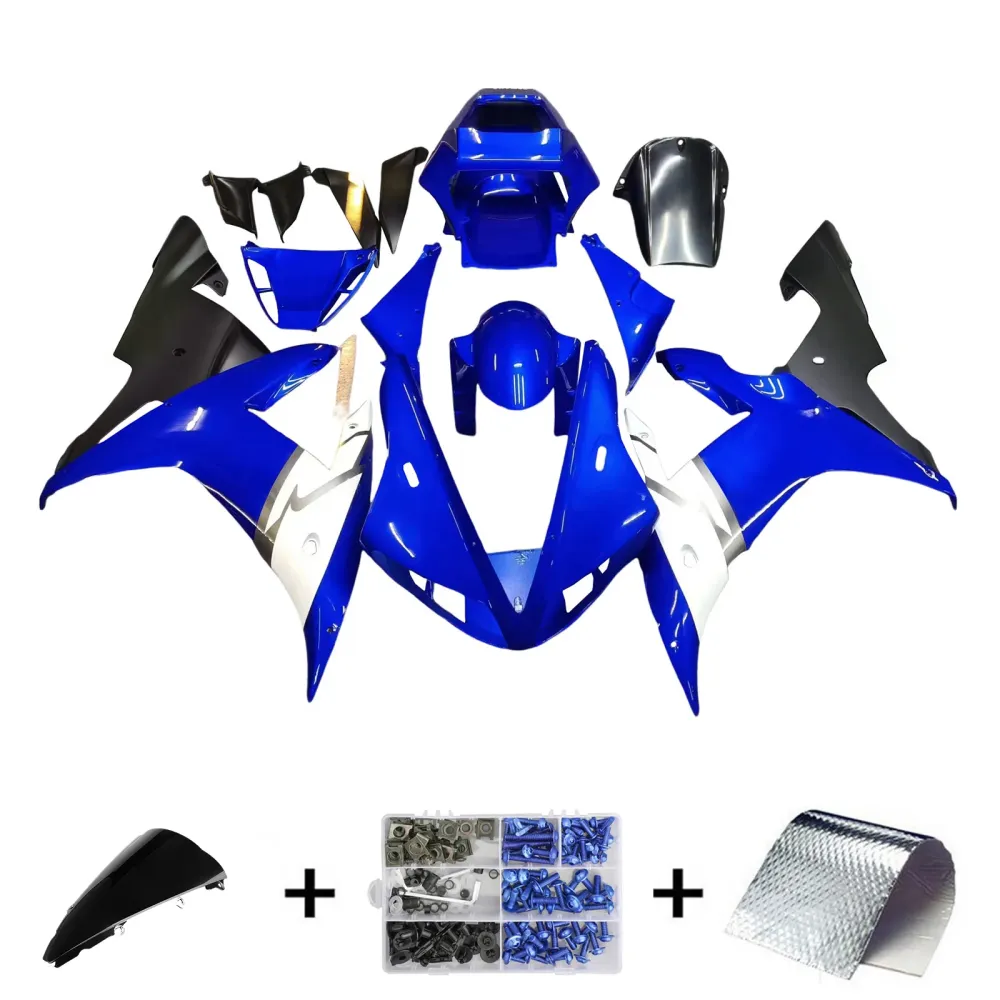 2002-2003 YZF 1000 R1 Blå karosseri Fairing ABS Injection Molded Plastics Set Generic