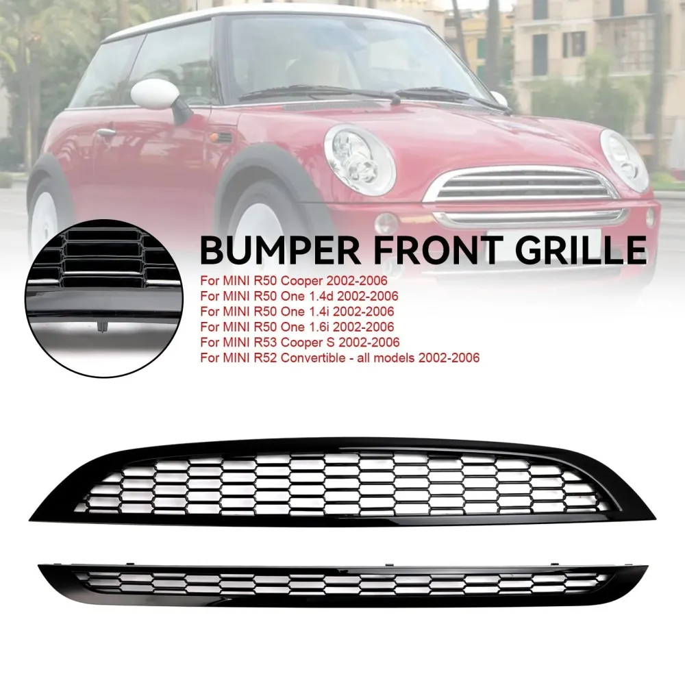 2002-2006 Mini R50 One 1.4D Honeycomb Mesh Front Grill Grille 2PCS