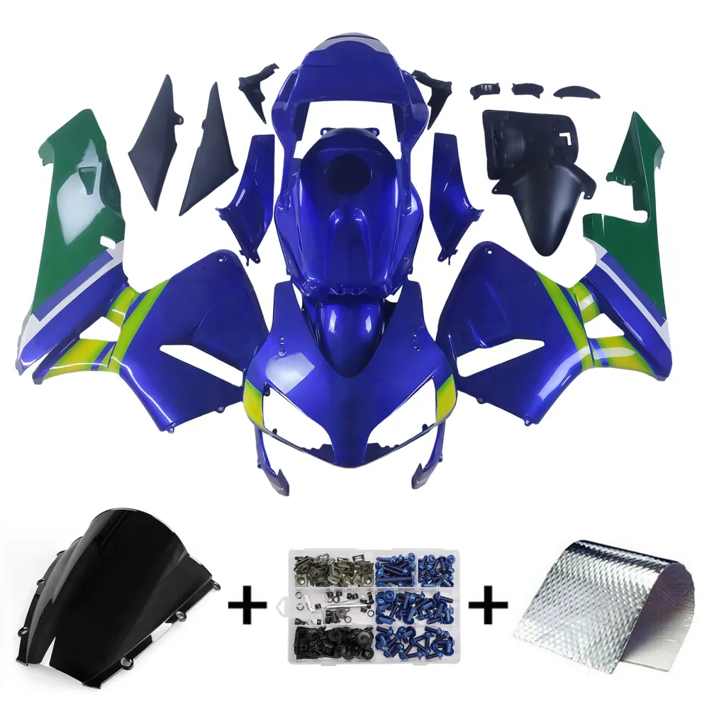 2003-2004 Honda CBR 600 RR Blå & Grønne Movistar Racing-kåper generisk