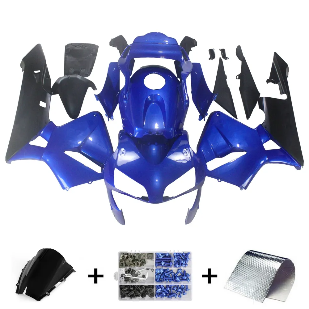 2003-2004 Honda CBR 600 RR Blå & Svarte CBR Racing-kåper generisk