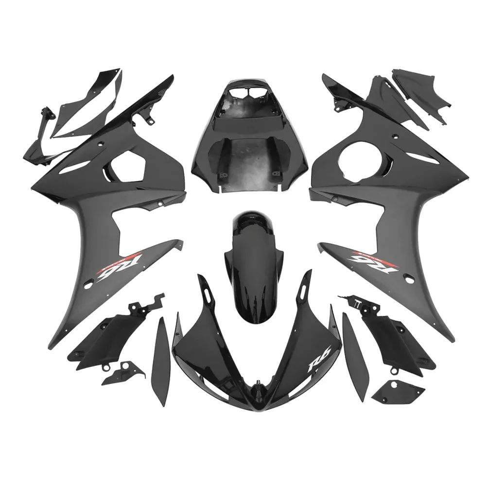 2003-2004 Yamaha YZF R6 2006-2009 R6S Amotopart Black Ab Plastic Fairing Bodywork Set #22