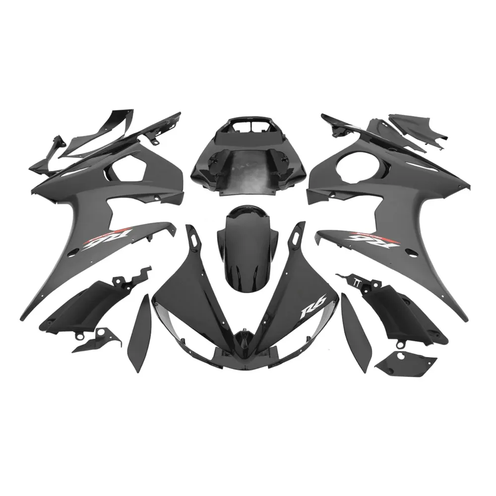 2003-2004 Yamaha YZF R6 2006-2009 R6S Amotopart Black Ab Plastic Fairing Bodywork Set #22