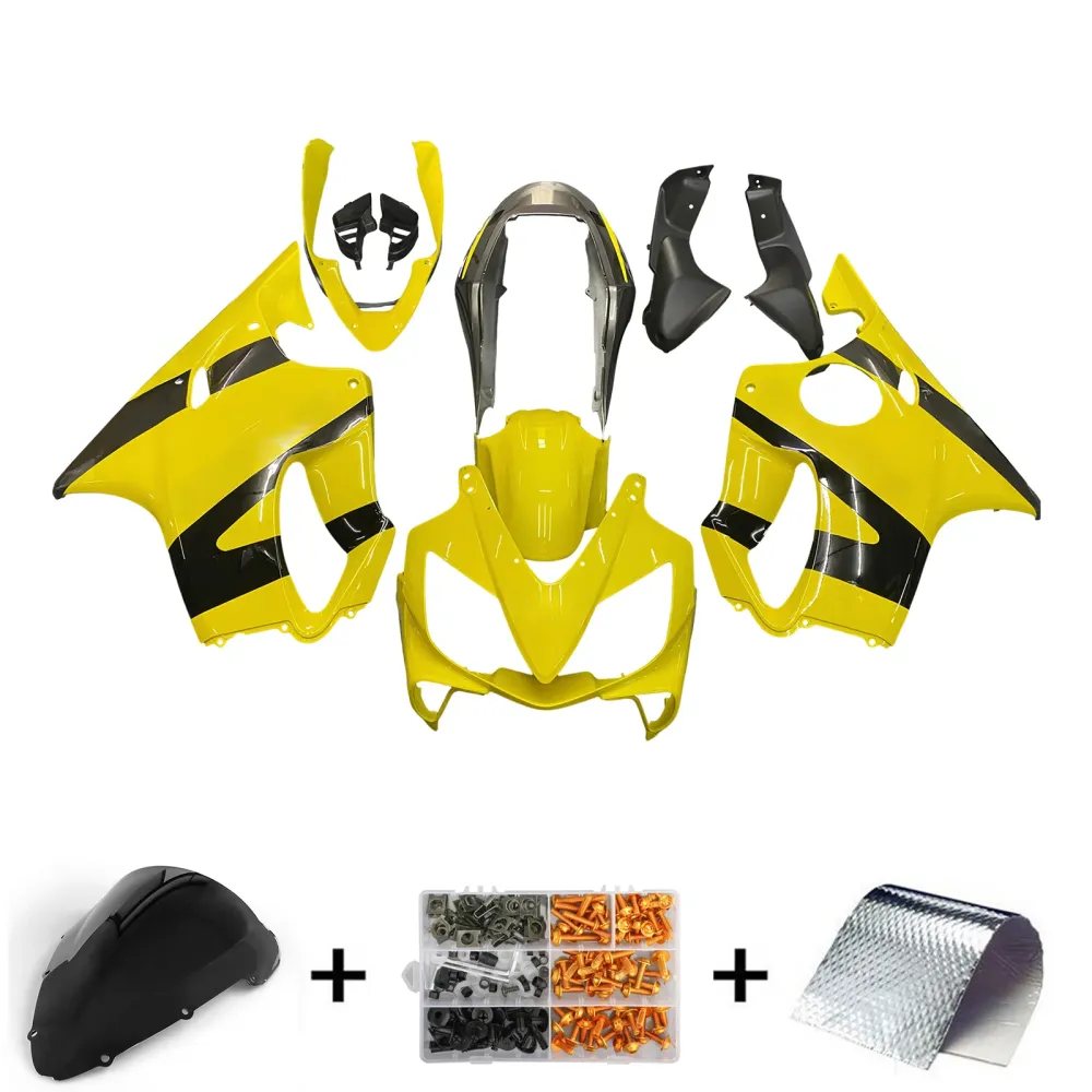 2004-2007 Honda CBR 600 F4i Gul & Svarte CBR Racing-kåper generisk