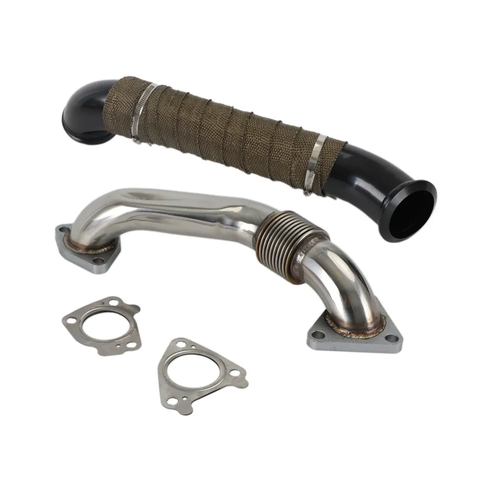 2004.5-2010 Chevrolet Silverado 2500HD 3500HD 6.6L Lly LBZ LMM Duramax Diesel Turbo Down Pipe Passenger Side Up Pipe FedEx...
