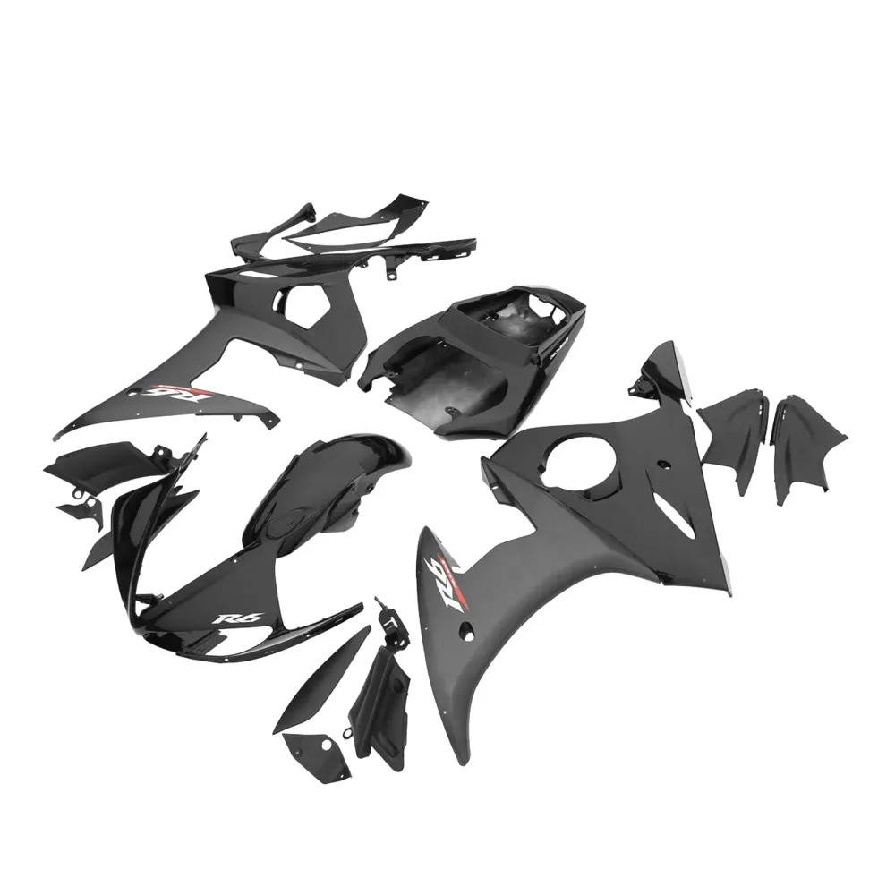 2005 Yamaha YZF R6 Injection Fairing Kit Bodywork Black Abs Plastic #22
