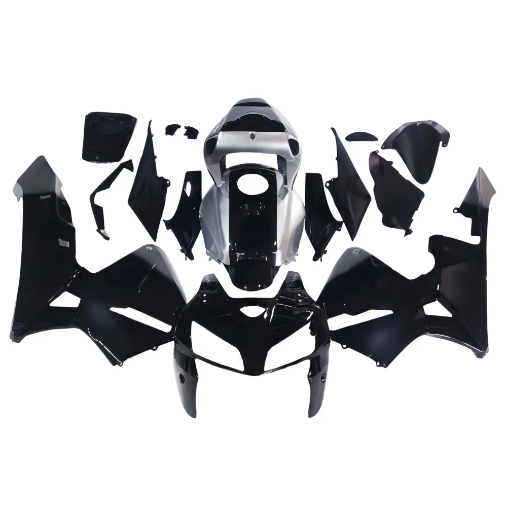 2005-2006 Honda CBR 600 RR Svart & Sølvfargede SevenStars Racing-kåper, generiske
