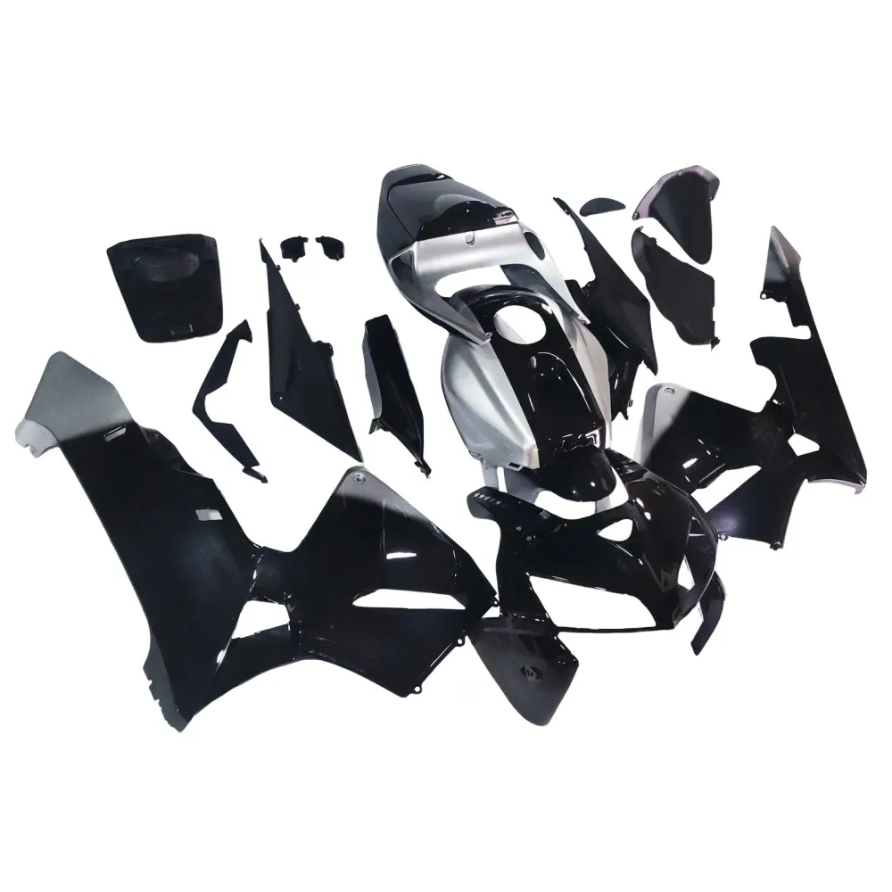 2005-2006 Honda CBR 600 RR Svart & Sølvfargede SevenStars Racing-kåper, generiske