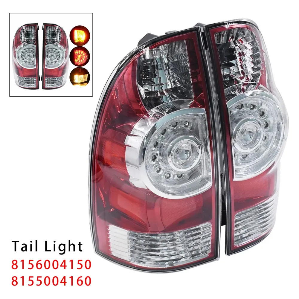 2005-2010 Toyota Tacoma Pre Runner Standard Cab Pickup 2-Door LED Tail Lights Brake Lamp 8156004150 8155004160