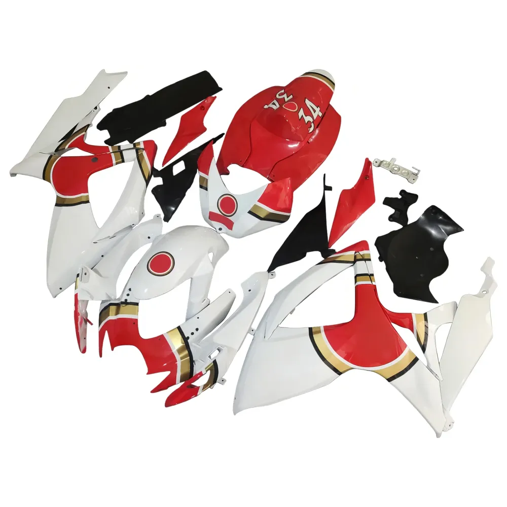 2006-2007 GSXR 600/750 Rød karosseri Fairing ABS Injection Molded Plastics Set Generic