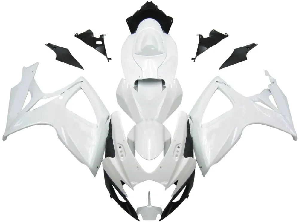 2006-2007 Suzuki GSXR 600 750 White GSXR Racing Fairings Generic