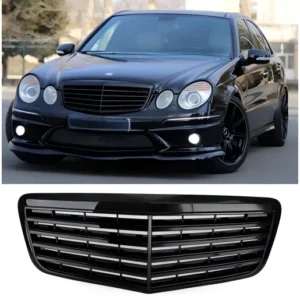 2007 2008 2009 Mercedes-Benz W211 E350 E500 E63 AMG Støtfangergrill foran, blank sort
