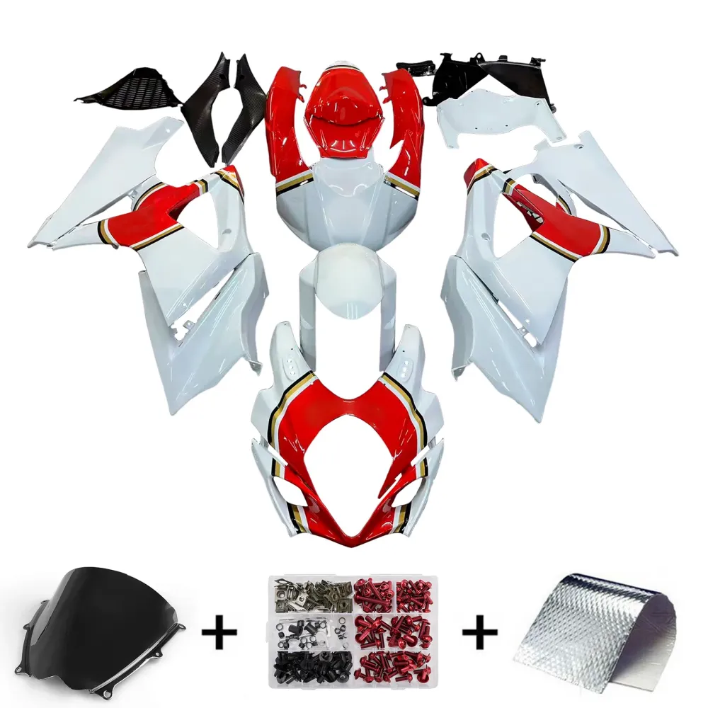 2007-2008 GSXR1000 Rød karosseri Fairing ABS Injection Molded Plastics Set Generic
