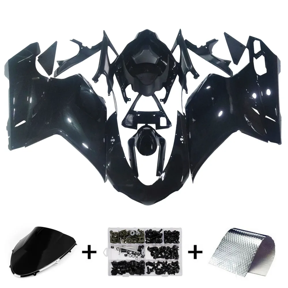 2007-2012 Ducati 1098/1198/848 Svart karosseri Fairing ABS Injection Mold 14# Generisk