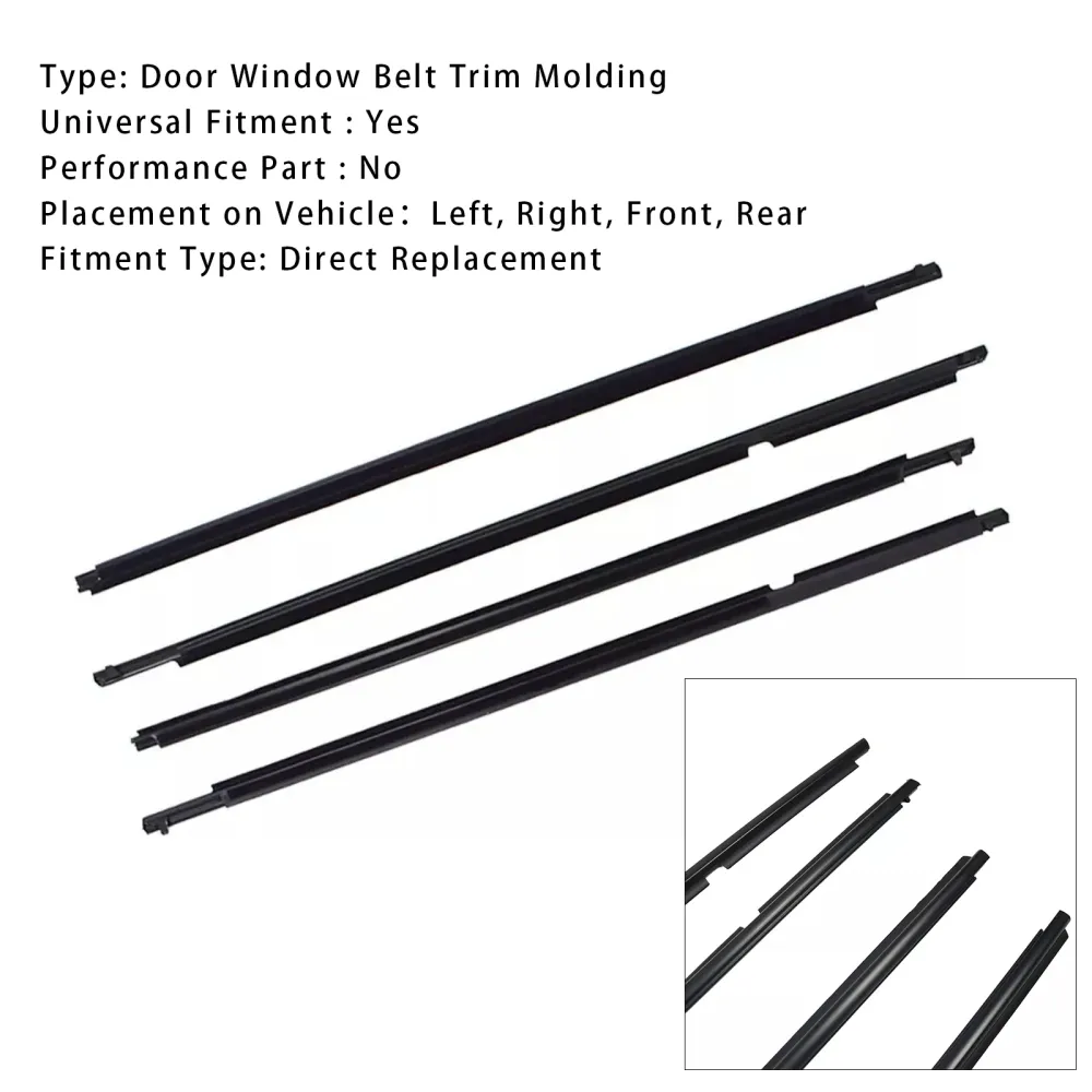 2008-2010 Toyota Highlander 4PCS Weatherstrip Window Molding Trim Seal Belt