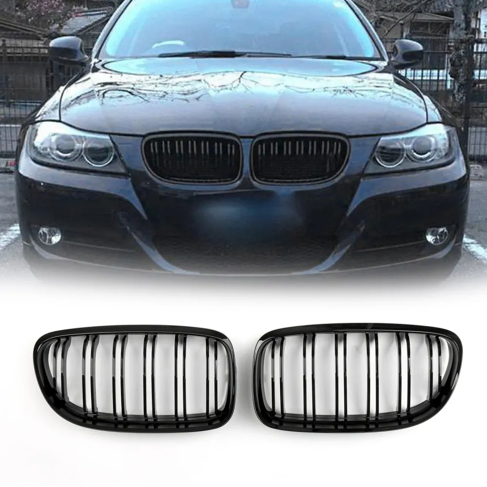 2008-2012 BMW E90/E91 LCI 3-serie Front nyregrill grilles dobbelt rib generisk