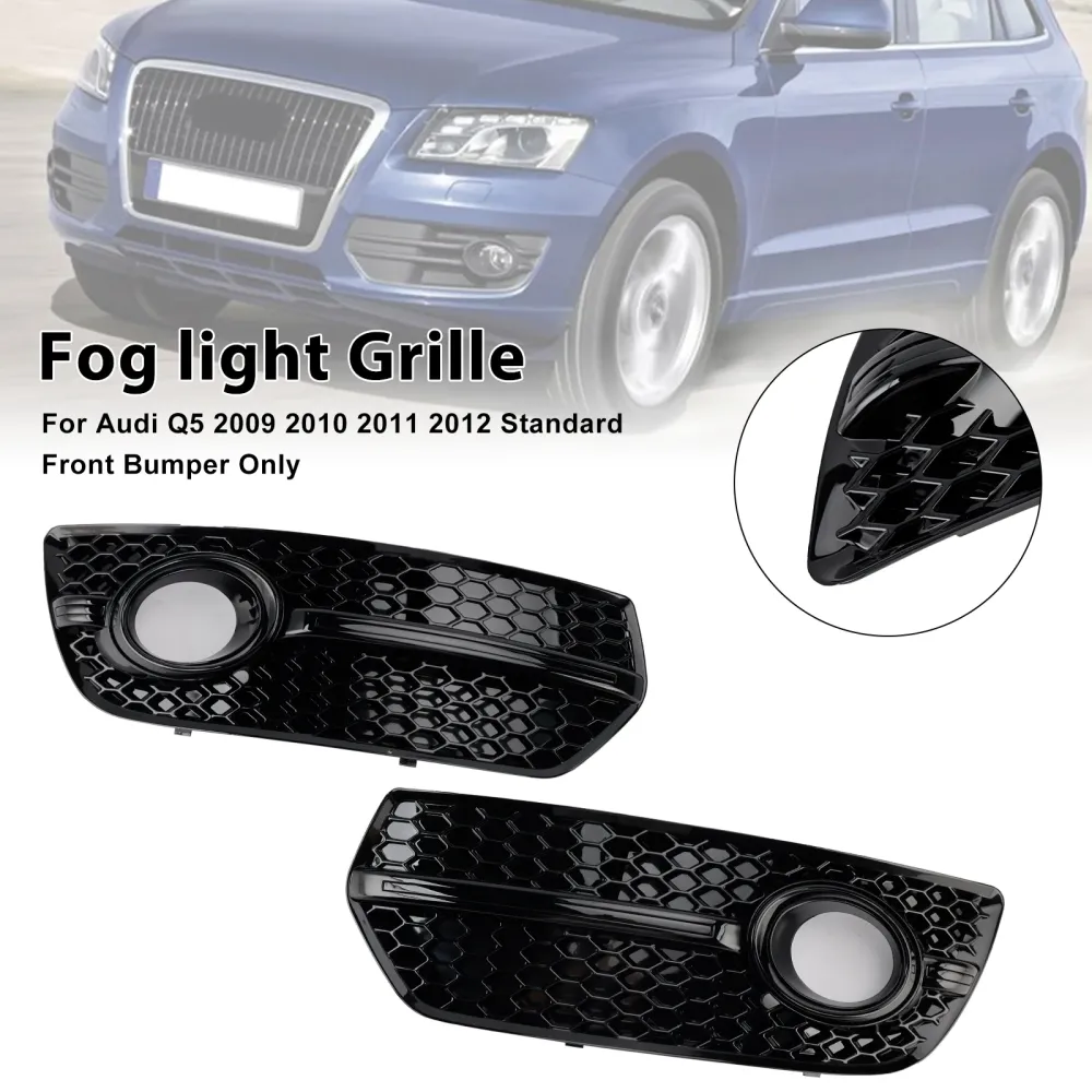 2009-2012 Audi Q5 2PCS Front Bumper Grill Fog Light Lamp Covers