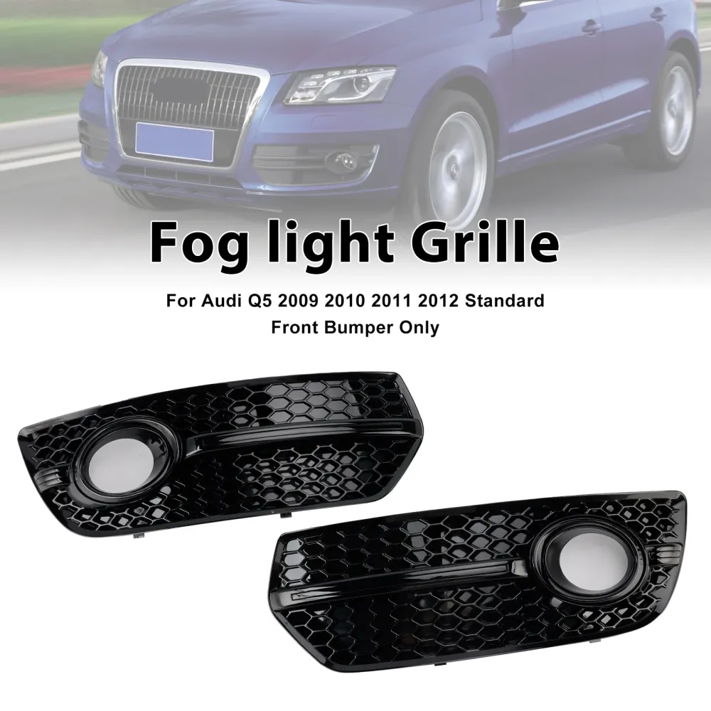 2009-2012 Audi Q5 2PCS Front Bumper Grill Fog Light Lamp Covers