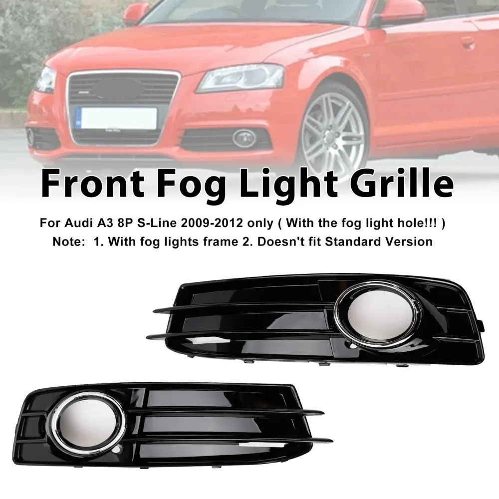 2009-2012 Audi A3 S-Line S3 Front Nedre støtfangergitter tåkelysdeksel 8p0807682 8p0807681