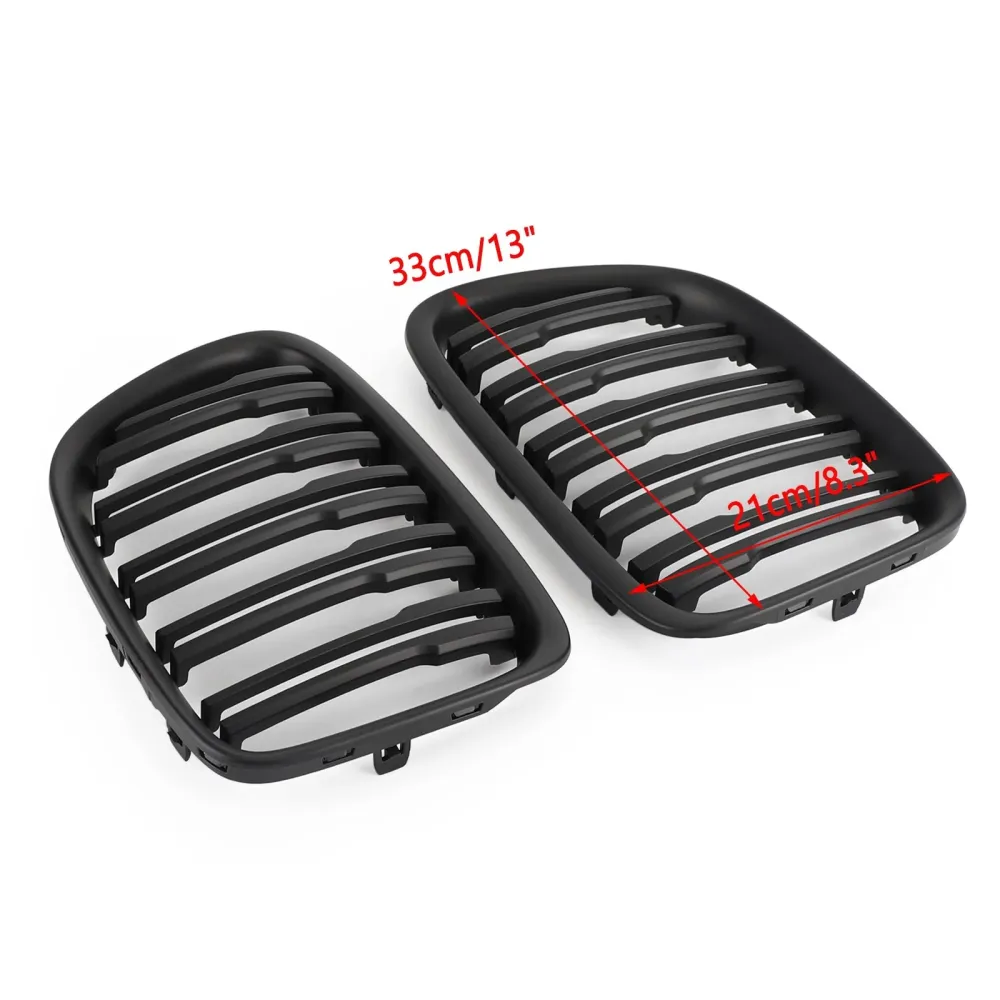 2009-2014 BMW X1 E84 Dual Slats Front Hood Kidney Grill Grill Matt Black/Gloss Black 51112993305 51112993306 51112993307 5...