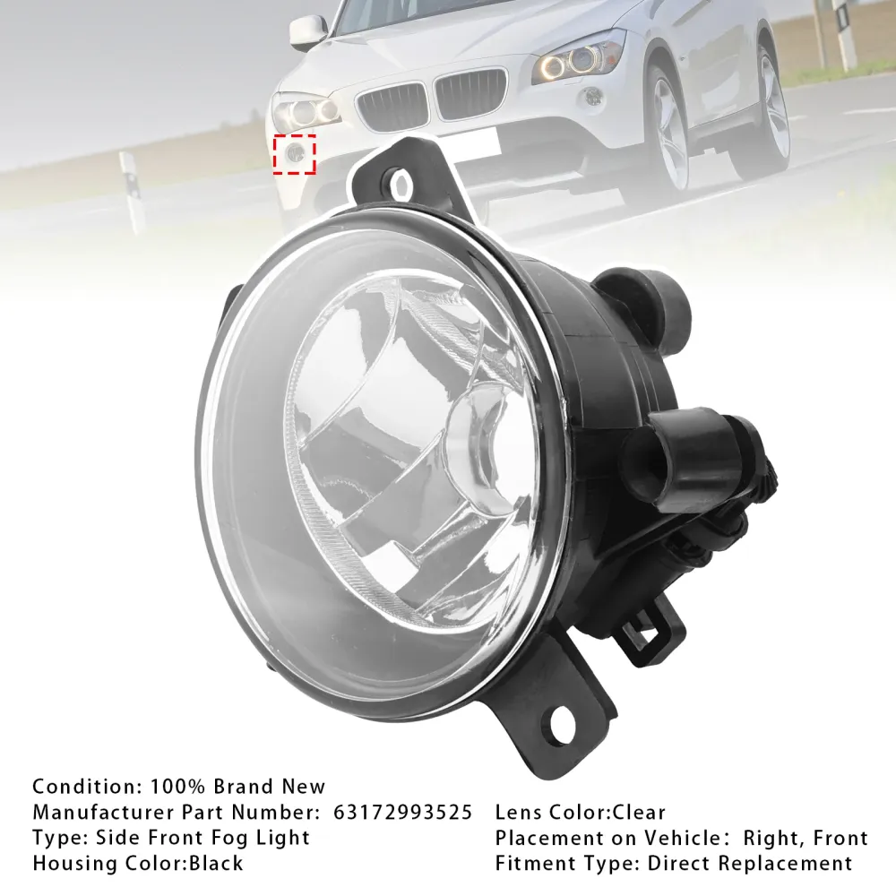 2009-2015 BMW X1 E84 1 PCS Front høyre tåkelys uten pære 63172993526