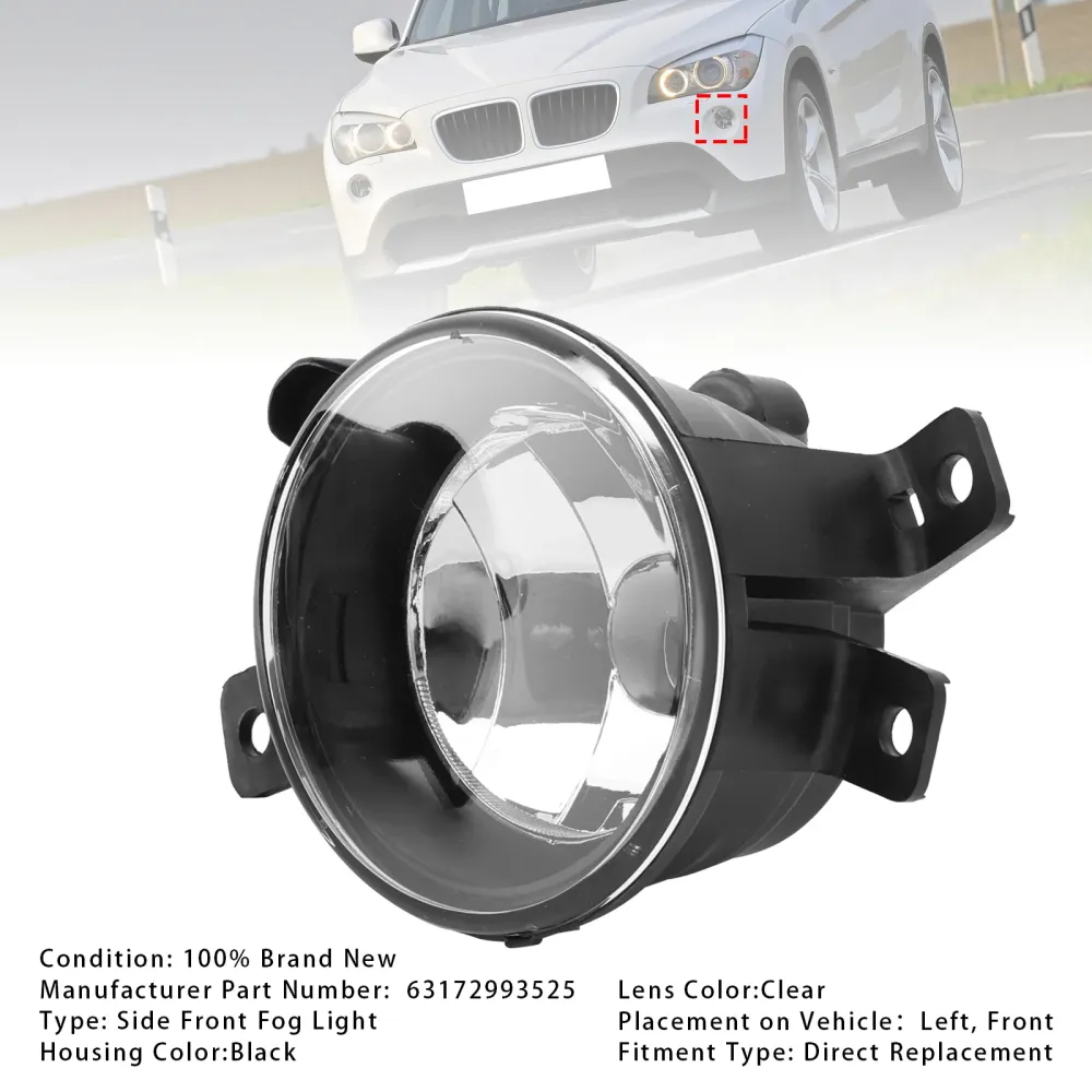 2009-2015 BMW X1 E84 1 PCS Front venstre tåkelys uten pære 63172993525