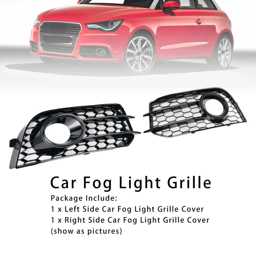 2010-2014 Audi A1 Front Bumper Honeycomb Fog Grille Cover Black