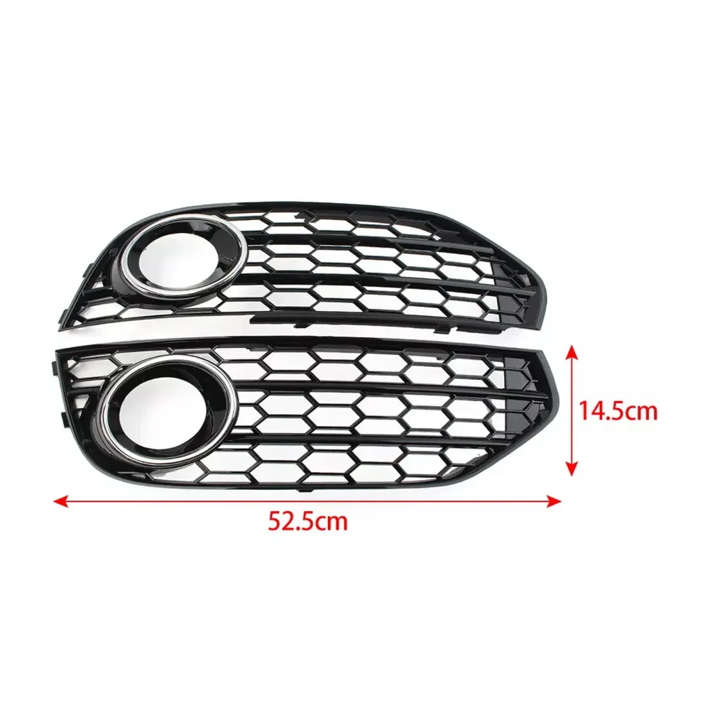 2010-2015 Audi A4 Allroad B8 Front Bumper Honeycomb Fog Grille Cover Black