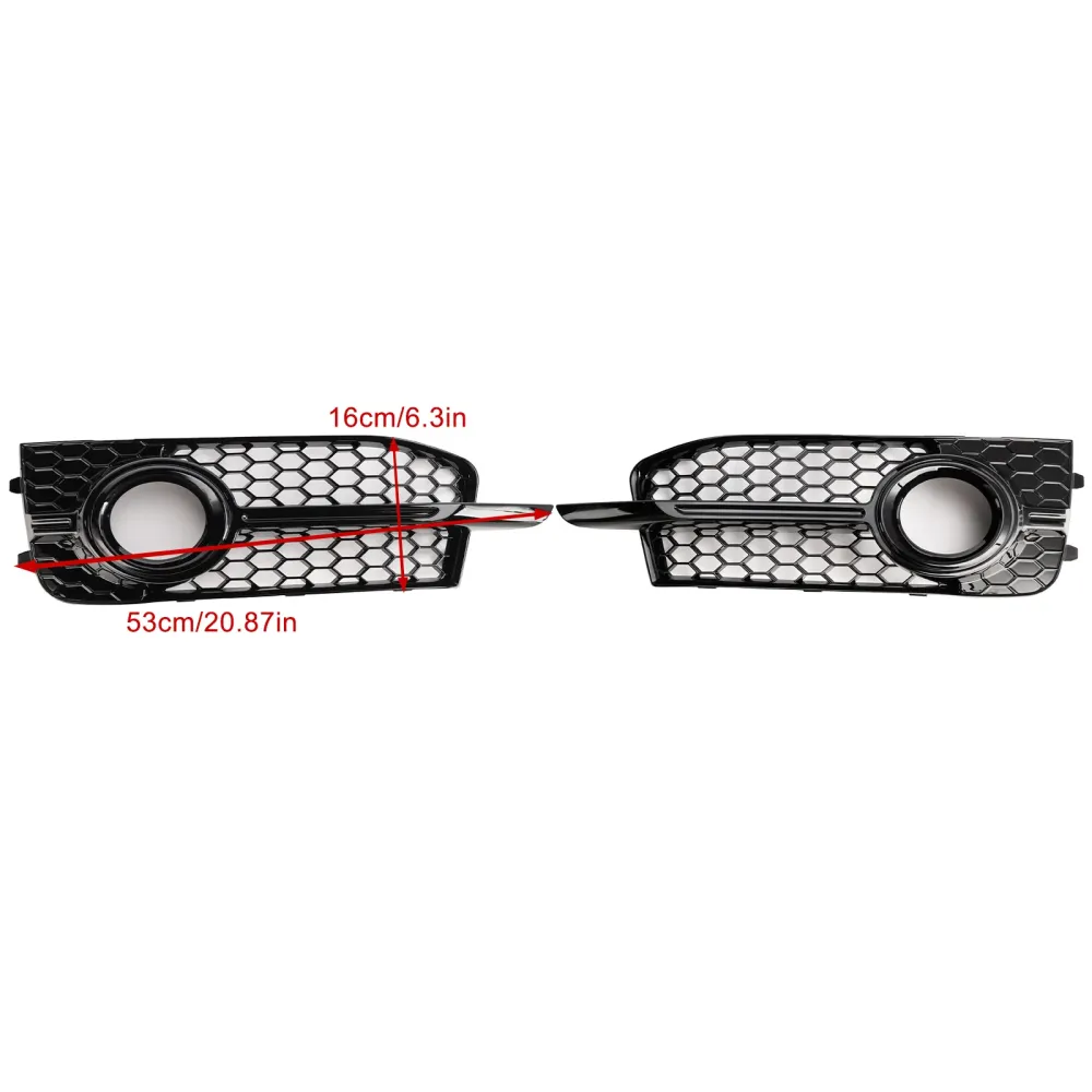 2011-2014 Audi A1 8X S-Line 2PCS Front Bumper Fog Light Cover Grille Grill 8x0807682B 8x0807681b