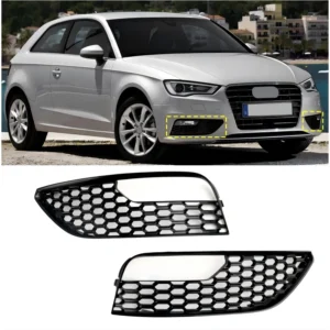 2012 2013 2014 2015 2016 Audi A3 S3 Mesh Front Bumper Fog Light Surround Cover Grille 2PCS